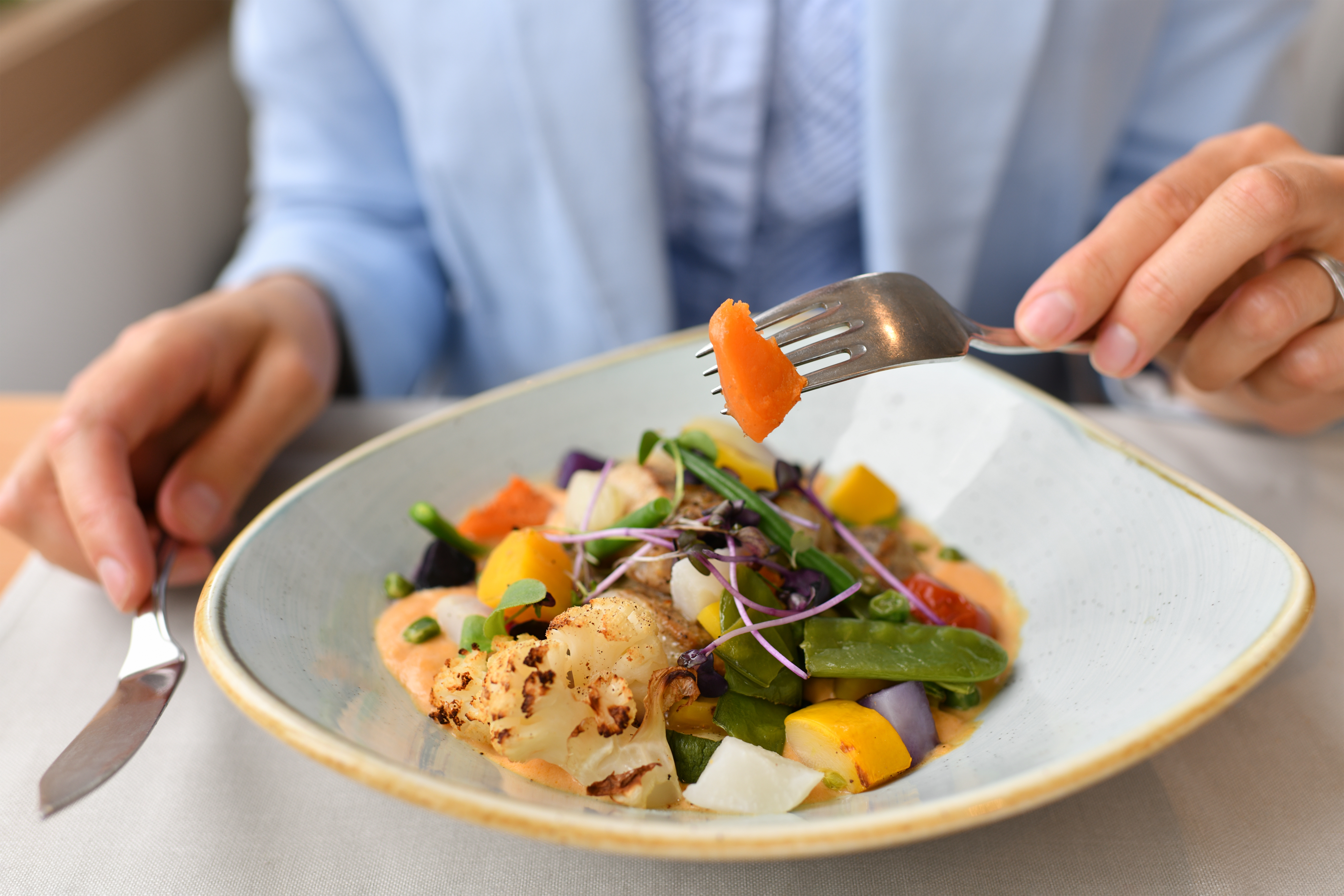 closeup of healthy dinner