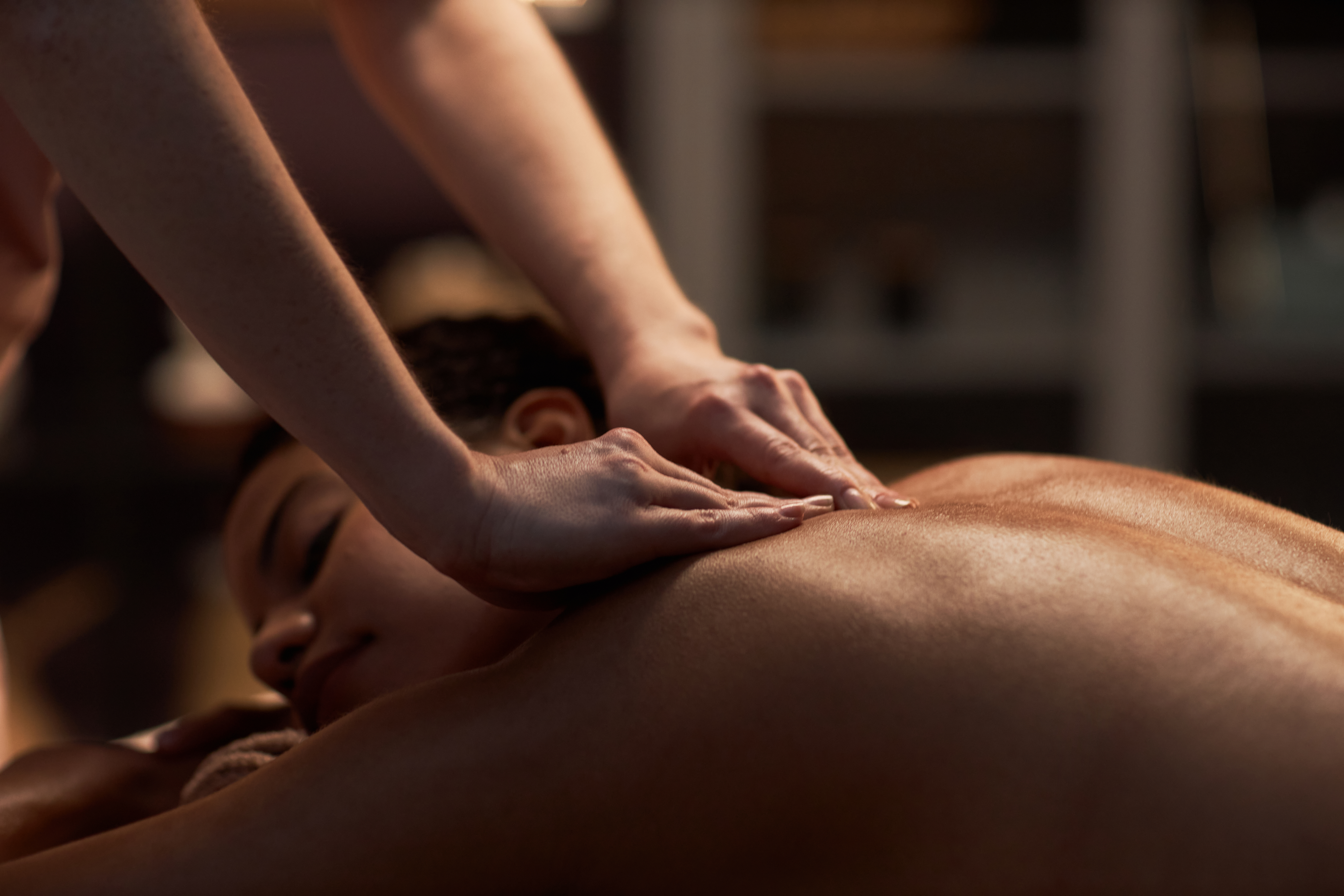 Closeup of back massage