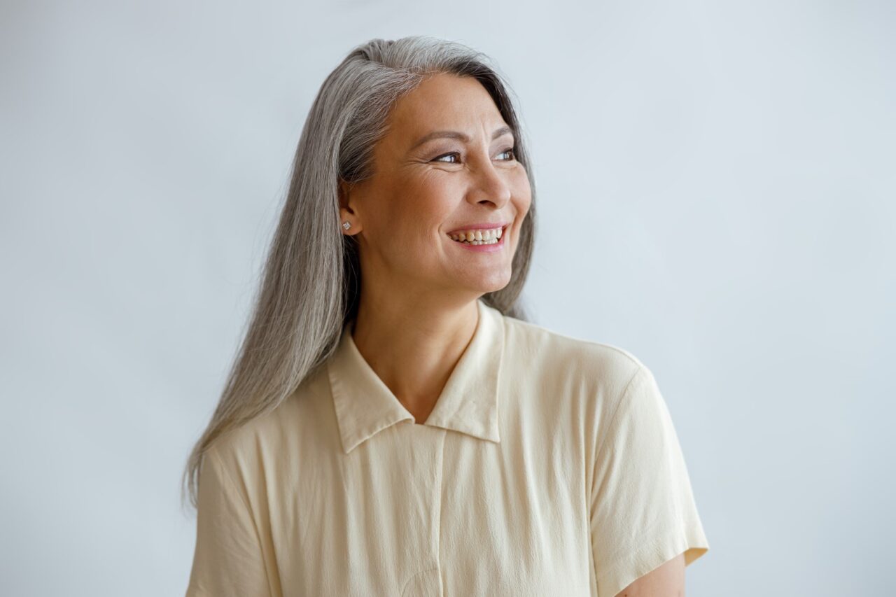 smiling middle aged woman