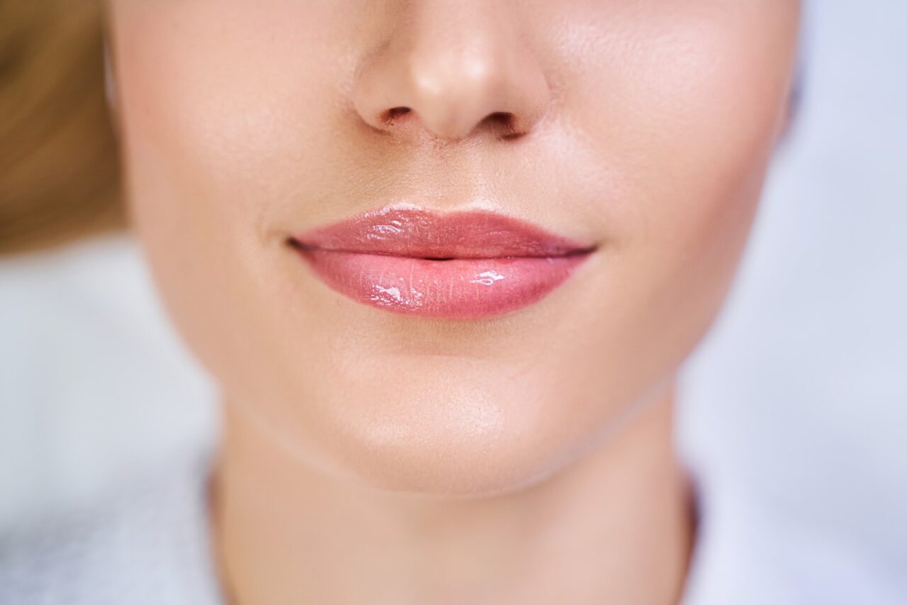 Closeup of beautiful lips