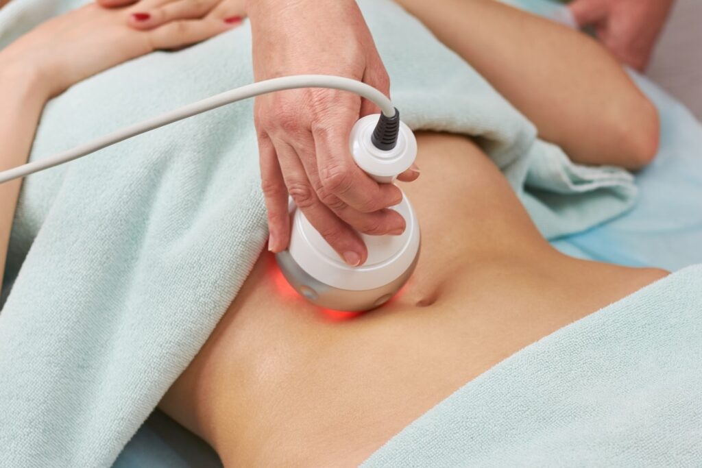 light treatment on belly